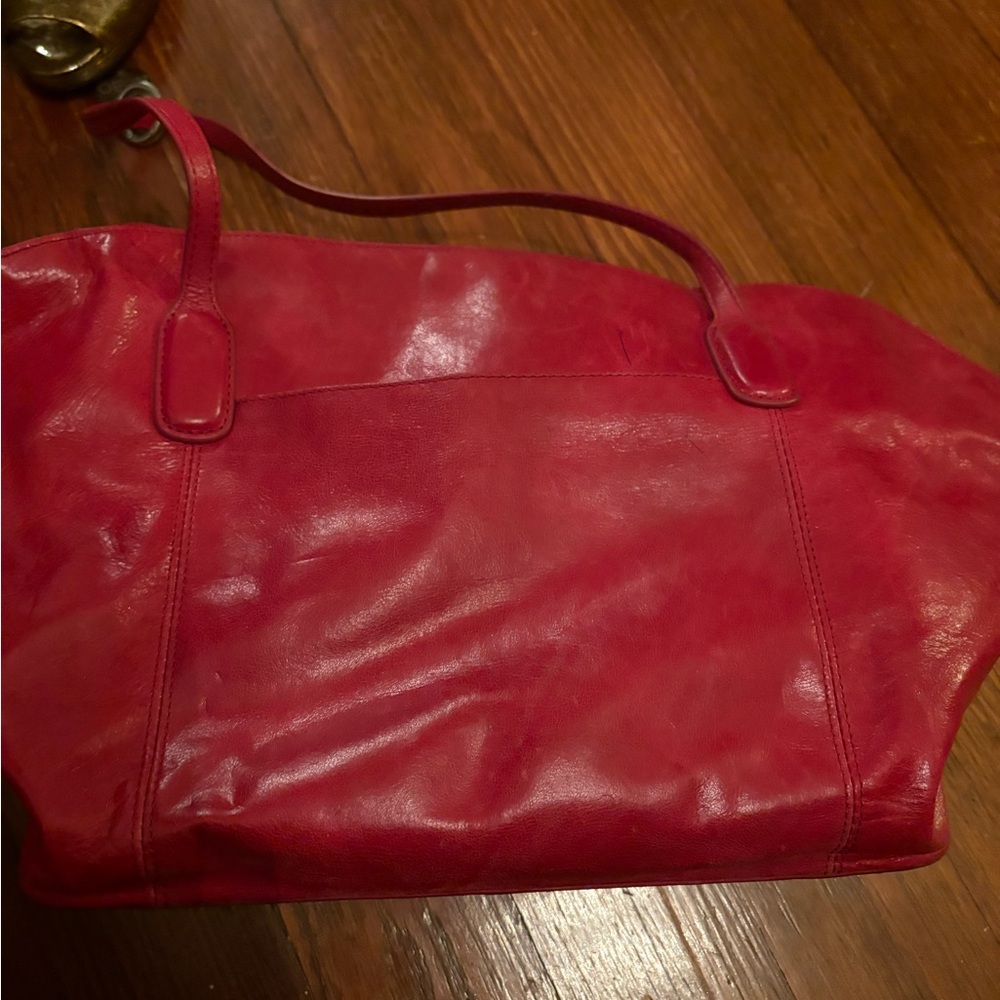 Elegant Red Leather hobo Women's Bag